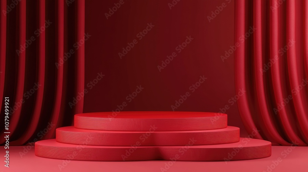 Aufkleber 3D podium with empty space for product showcase presentation Graphic render design