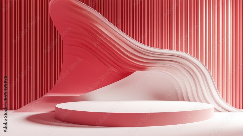 Poster 3d rendered abstract platform for showcasing products