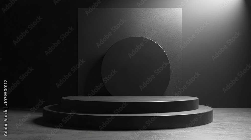 Fototapete Abstract minimal podium platform for product presentation in 3D rendering