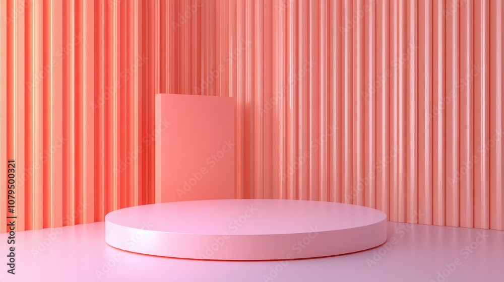 Fototapete abstract minimalist background featuring a pedestal created through 3d illustration and rendering