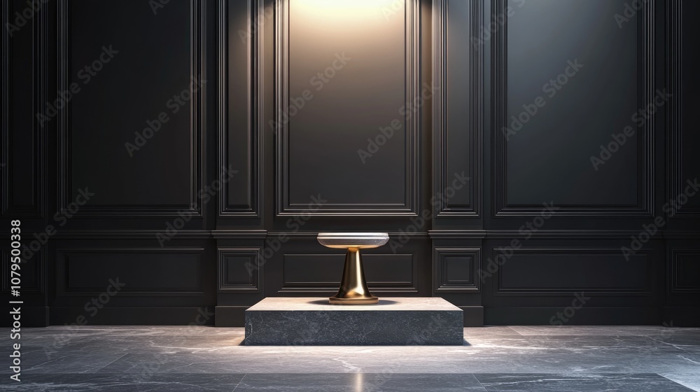 Poster Stunning sophisticated backdrop featuring a pedestal and display case 3D illustration 3D rendering