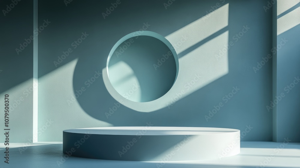 Leinwandbilder abstract background featuring podium and wall rendering 3d illustration and rendering