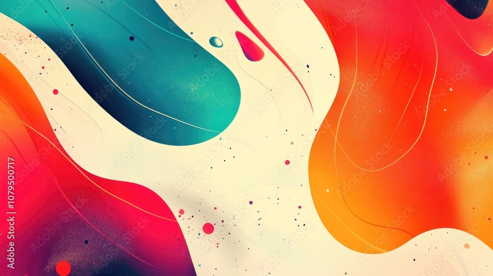 Poster vibrant abstract background with dynamic shapes and colors creating an eye catching visual effect