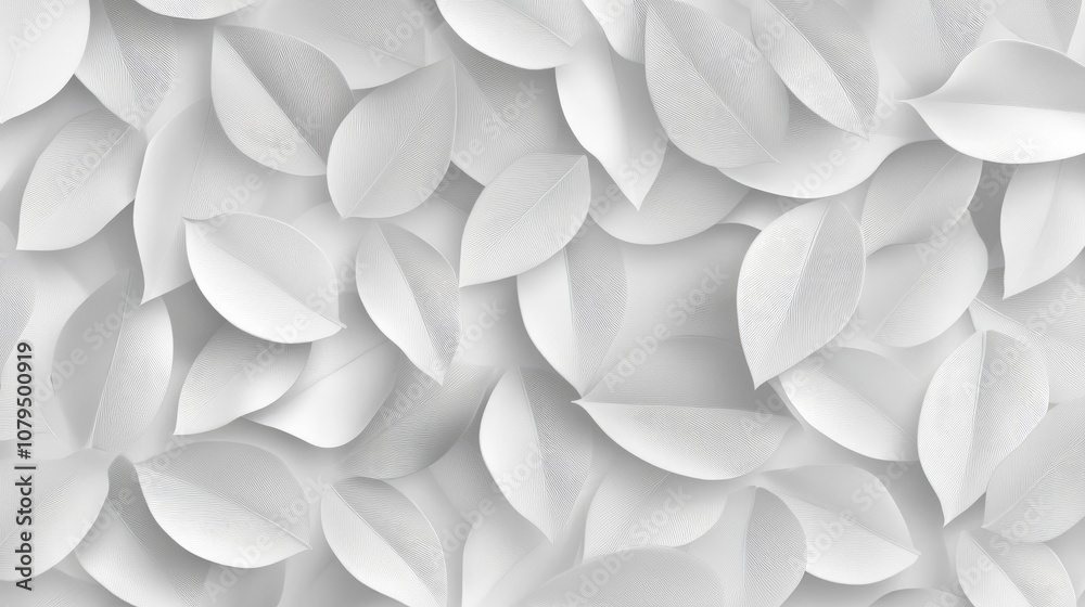Poster gray and white geometric leaf tile pattern texture for backgrounds and banners
