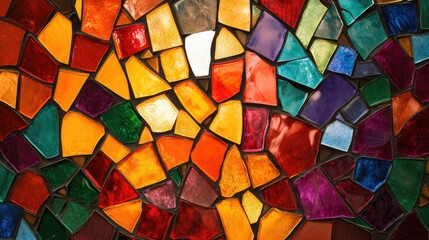 Fototapeta premium Vibrant abstract mosaic background featuring a glossy multicolored design
