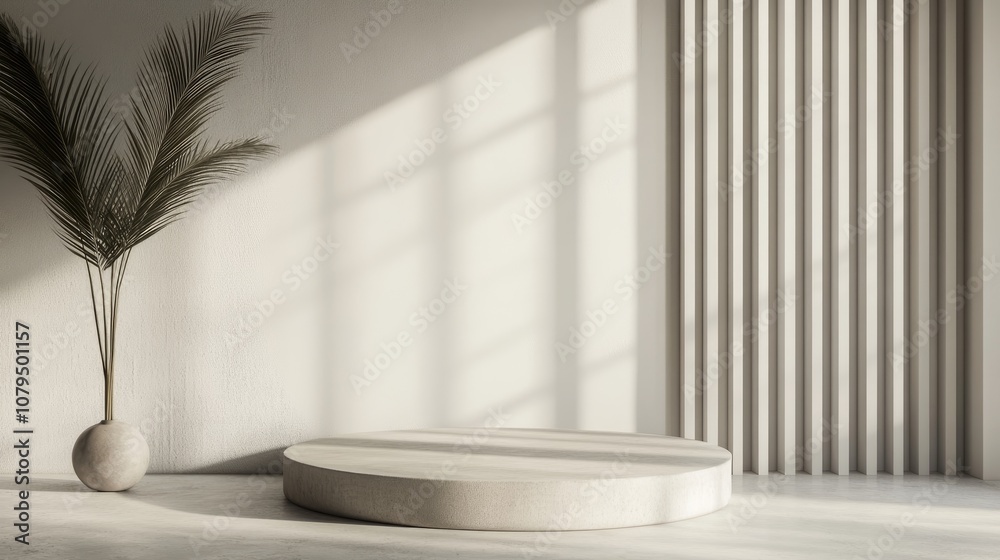 Leinwandbilder minimalist podium design with an abstract backdrop for showcasing products 3d rendering
