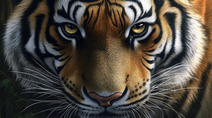 Fototapeta premium High resolution illustration of a tiger s face