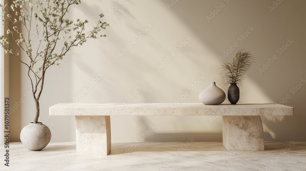 Aufkleber Creative 3D rendering of a display table layout suitable for banner design and item showcase background