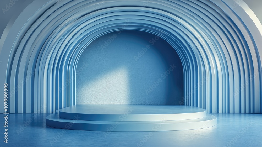 Aufkleber podium designed for product presentation abstract stage featuring blue tones for showcasing products