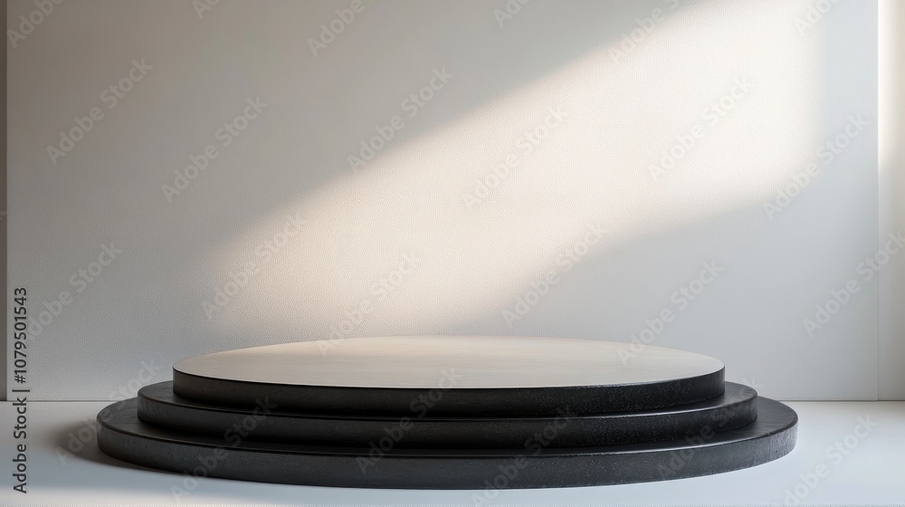 Poster 3d podium displayed against a white background featuring a stage mockup 3d rendering illustration