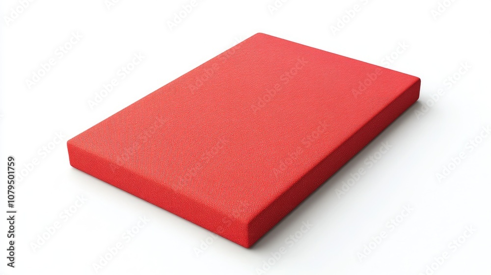 Poster Red fabric covered blank board isolated on a white background 3D rendering