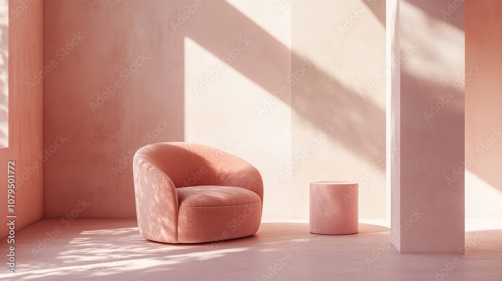 Poster product display in a minimalist pink studio environment 3d rendering