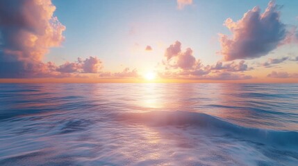 Stunning and uplifting 3D ocean sunrise scene