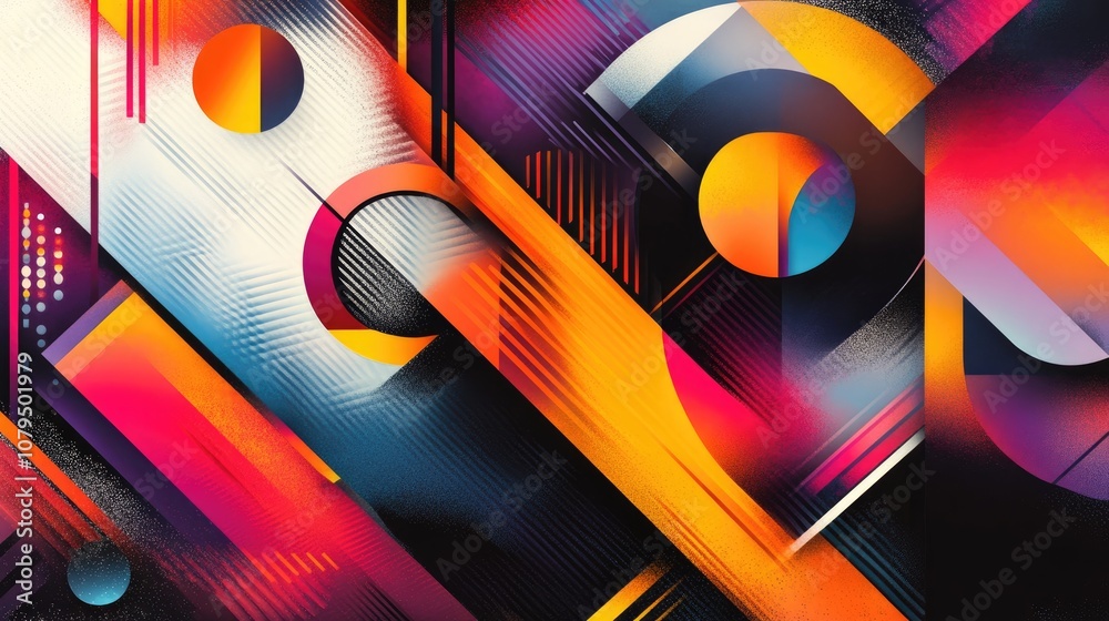 Poster dynamic abstract background design with vibrant colors and geometric shapes creating a visually enga