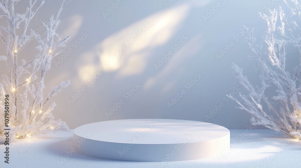 Aufkleber 3d abstract podium stage platform featuring a minimal festive background suitable for holiday events