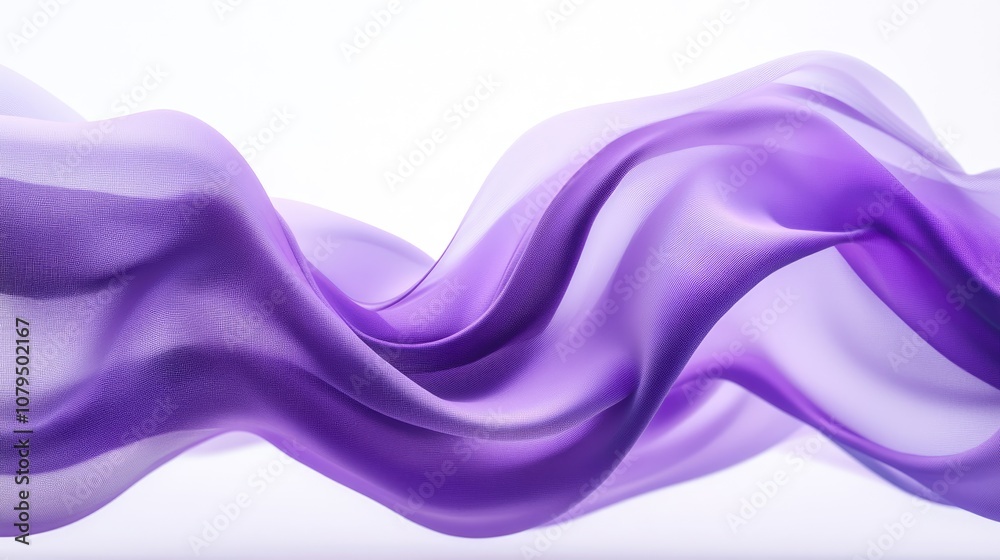 Poster elegant purple wave fabric on a white background sophisticated backdrop for branding and product dis
