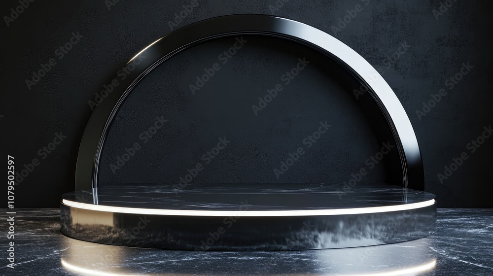 Leinwandbilder futuristic display pedestal empty podium for products 3d rendering