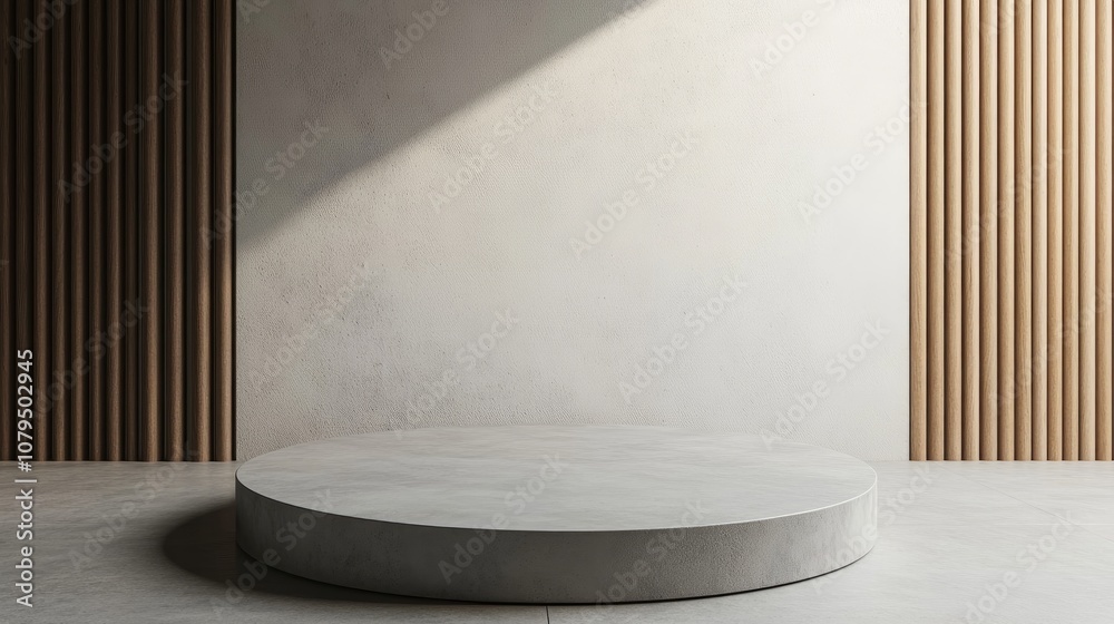 Aufkleber 3D rendering of a minimal background featuring an empty space with a podium for showcasing products