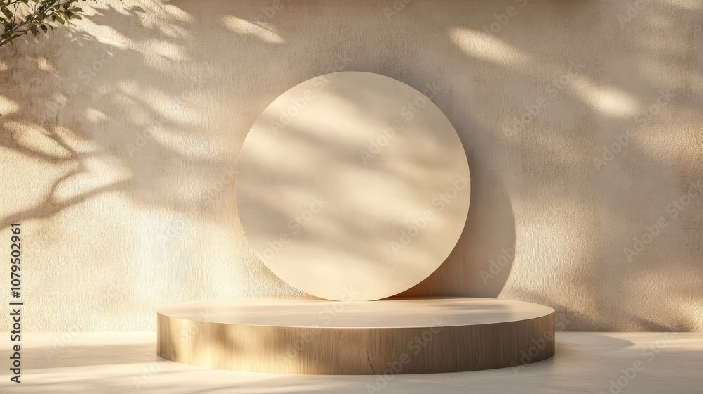 Poster 3d circular podium within a frame designed for showcasing products