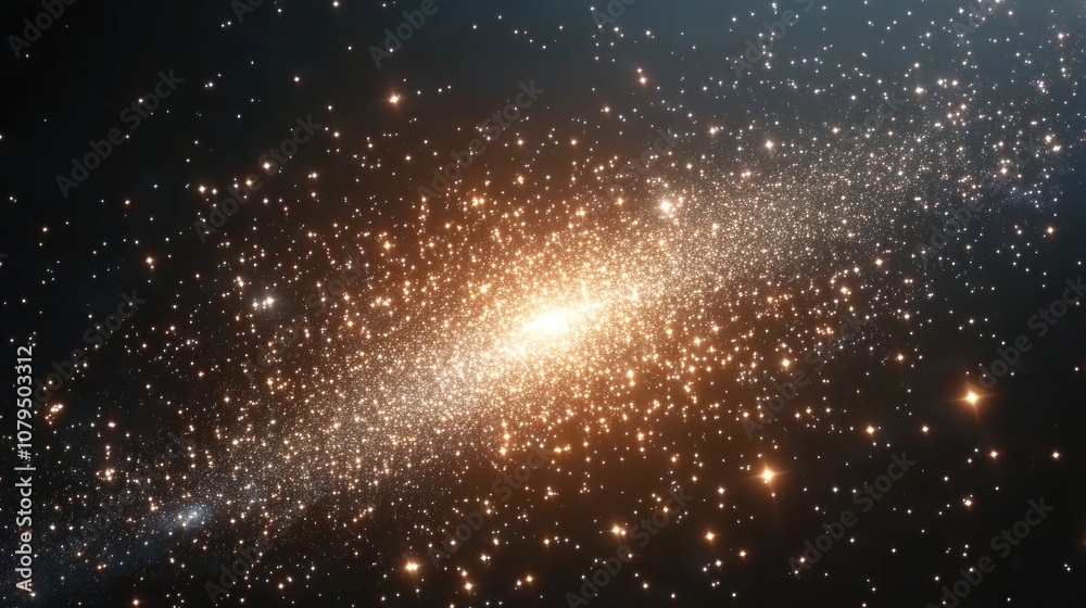 Poster cluster of stars in deep space 3d cartoon rendering of the milky way galaxy