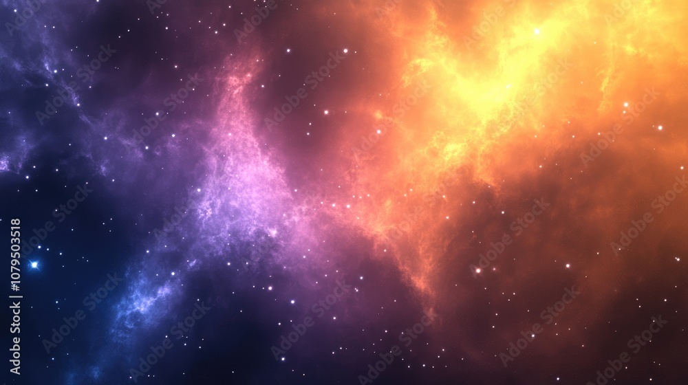 Aufkleber Fractal background featuring nebulosity in a 3D cartoon rendering