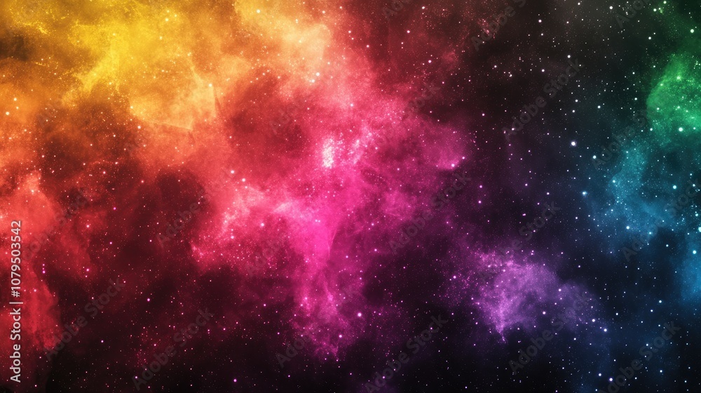 Leinwandbilder Abstract background for a galaxy spectrum concept in a 3D cartoon rendering The multitude of colors represents numerous stars with hues drawn from a rainbow palette creating a vibrant and colorful