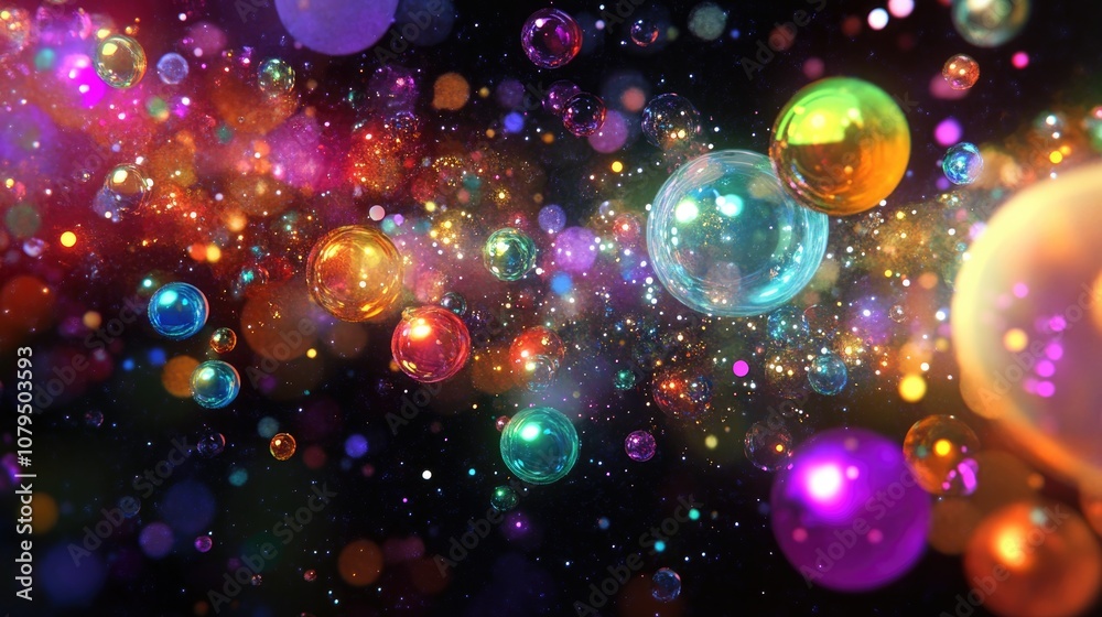 Leinwandbilder colorful abstract image in outer space 3d cartoon rendering