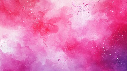 Obraz premium Abstract neon pink and magenta watercolor background in a 3D cartoon rendering Aquarelle canvas with a paper texture for contemporary design Cosmic magenta hand drawn multicolor watercolor illustr