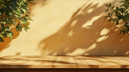 Natural duotone backdrop featuring wood texture for showcasing products Minimalist spring and summer theme Flat lay perspective 3D rendering