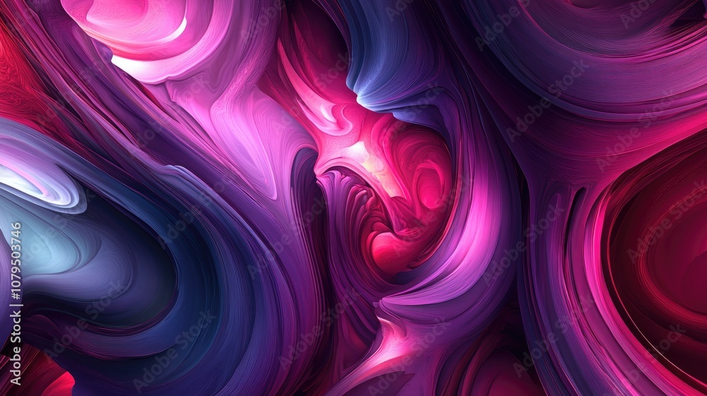 Poster Abstract fractal fantasy design background in a 3D cartoon rendering