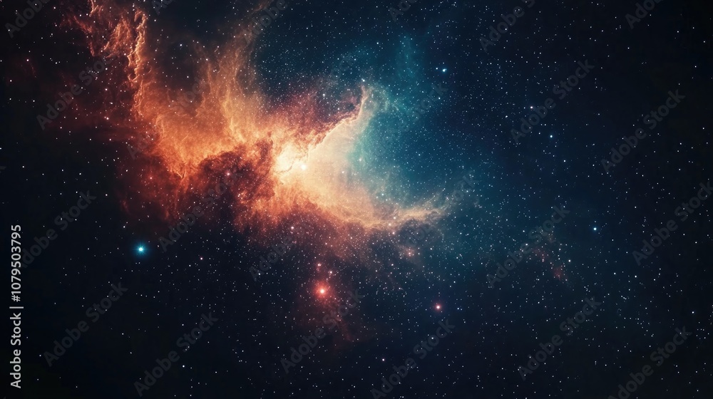 Aufkleber deep space star field illustration featuring a universe filled with gas and stars in a 3d cartoon re