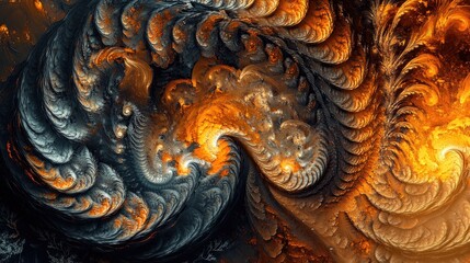 Vibrant and chaotic abstract fractal pattern with intricate shapes perfect as a background or wallpaper in 3D rendering style