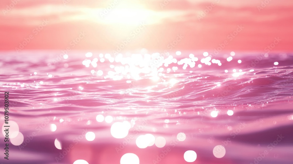 Poster Abstract light pink water bokeh background in a 3D cartoon rendering