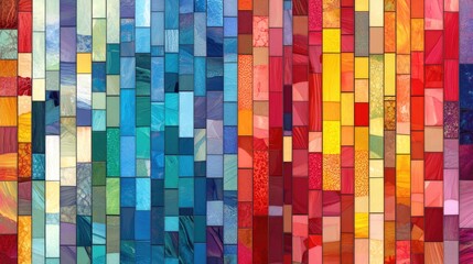 Fototapeta premium Vibrant vertical mosaic design ideal for backgrounds and artistic projects