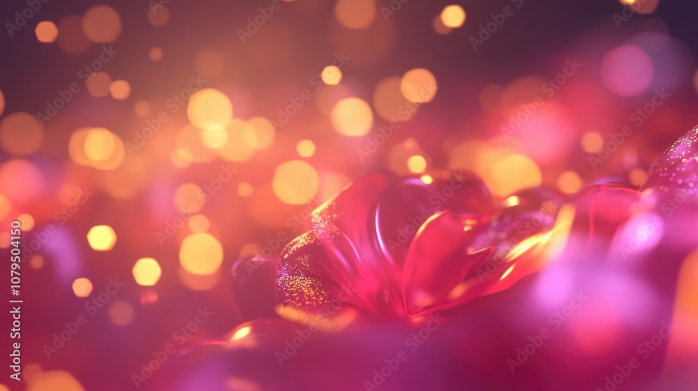 Poster Abstract texture with light bokeh background in a 3D cartoon rendering