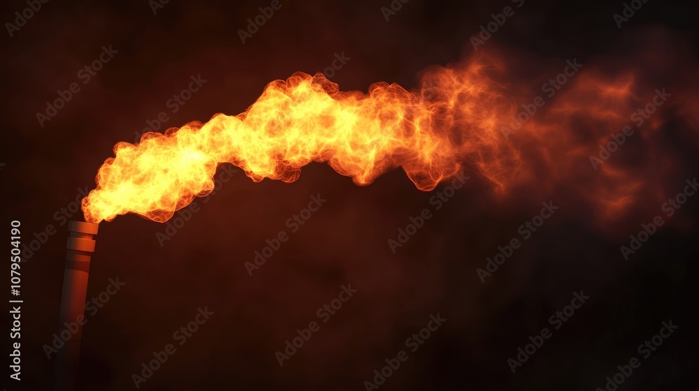 Aufkleber Realistic gas flare on a black background in 3D cartoon rendering