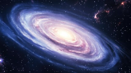 Beautiful galaxy in deep space illustrated in 3D cartoon rendering Cosmic wallpaper