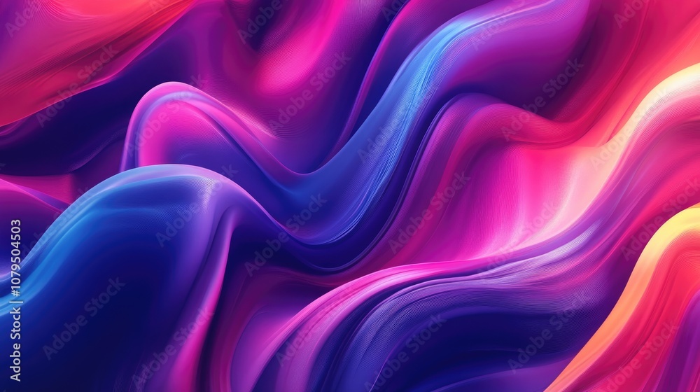 Poster 3D illustration of an abstract digital background in a cartoon rendering style