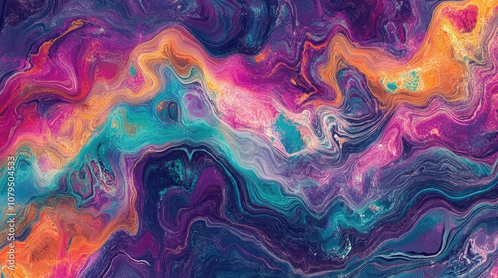 Poster Abstract digital backdrop created using computer generated imagery