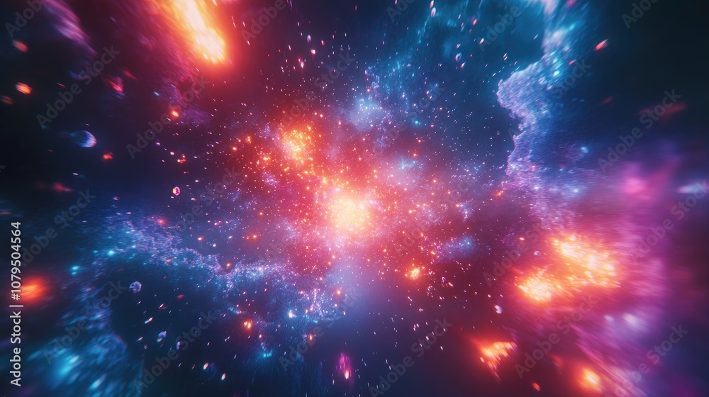 Poster abstract space background with a 3d cartoon rendering science fiction wallpaper a fantastic galaxy f