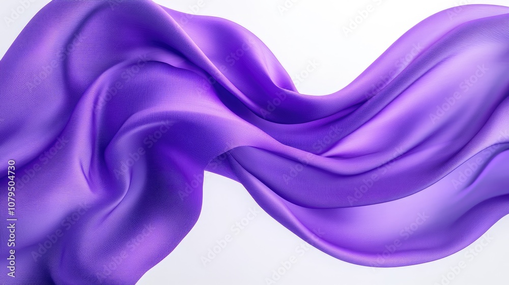Aufkleber elegant purple wave fabric on a white background sophisticated backdrop for branding and product dis