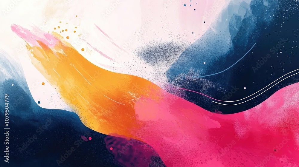 Poster abstract background design with vibrant colors and dynamic shapes creating a visually striking and m