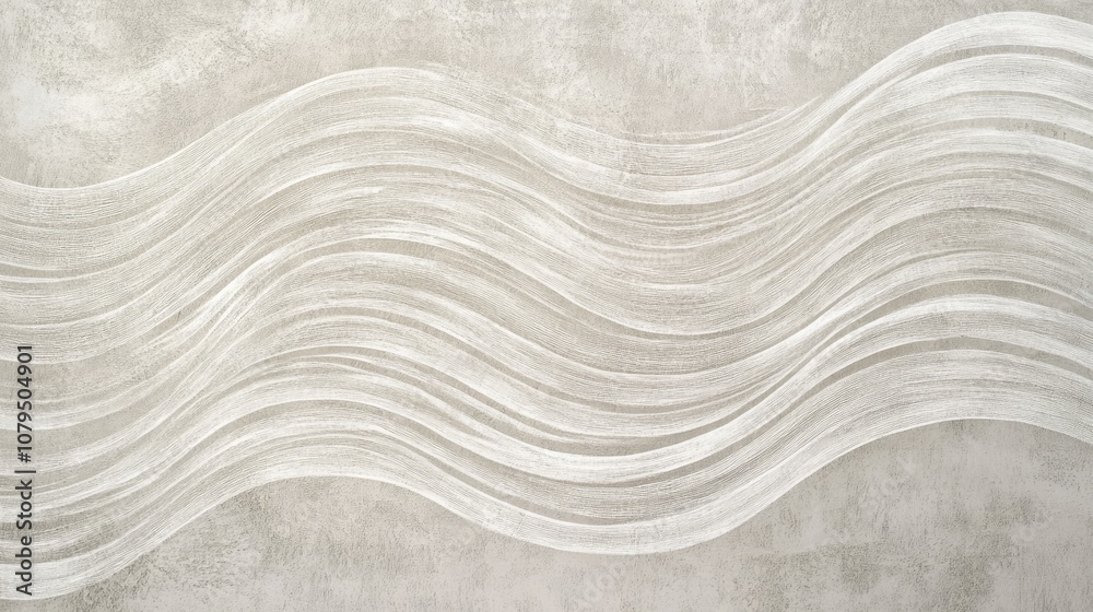 Poster panoramic gray line drawing on kraft paper texture with soft white light ideal for wide screen wallp