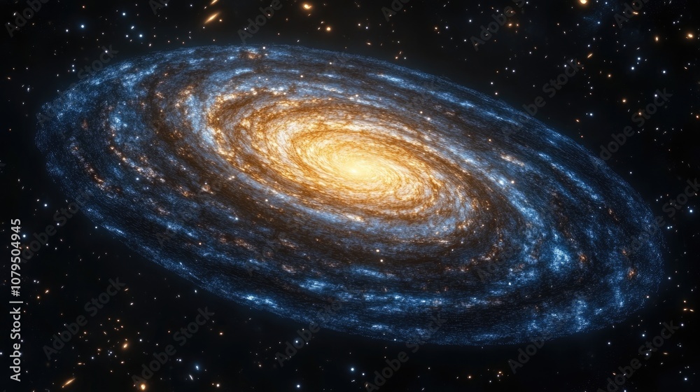 Leinwandbilder 3d cartoon rendering of a large spiral galaxy resembling the triangulum galaxy based on a real astro