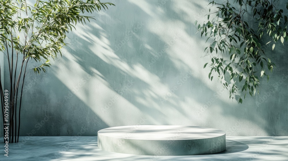 Leinwandbilder subtle botanical backdrop with wall shadows ideal for framing covers cards and postcards display pod