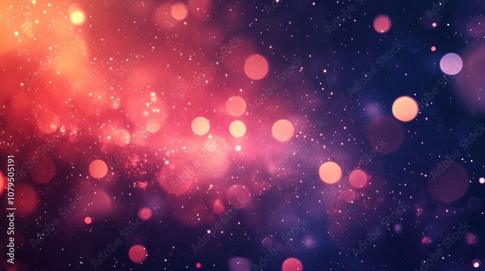 Poster Cosmic space and stars depicted in a 3D cartoon rendering with an abstract background and red light effect showcasing a beautiful galaxy