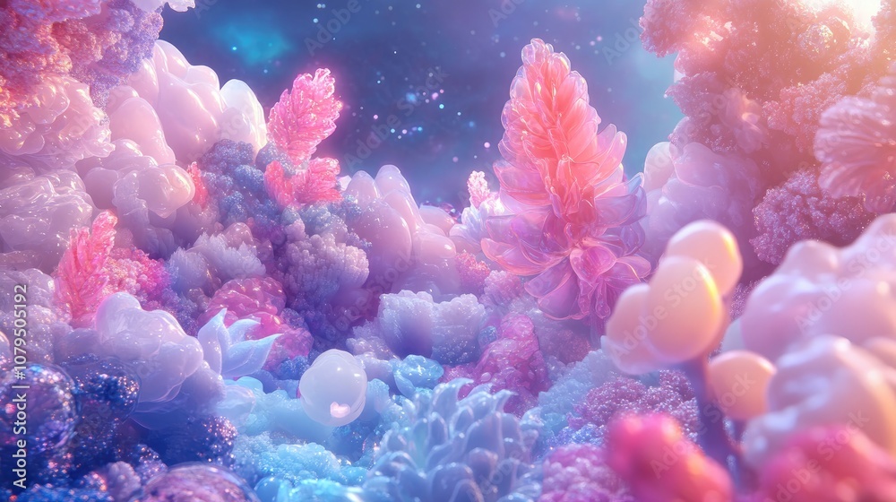 Aufkleber beautiful magic cosmos in a 3d cartoon rendering for art projects business templates and banners 3d 