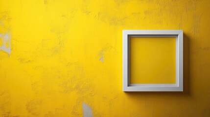 A calendar date displayed within a frame on a vibrant yellow background featuring a neutral gray color scheme