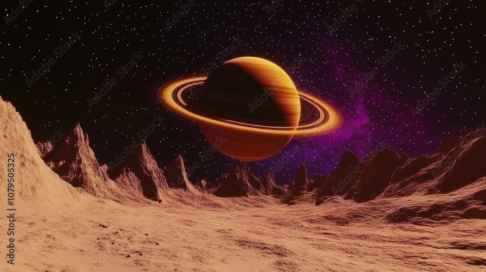 Aufkleber Alien planet in space 3D cartoon rendering