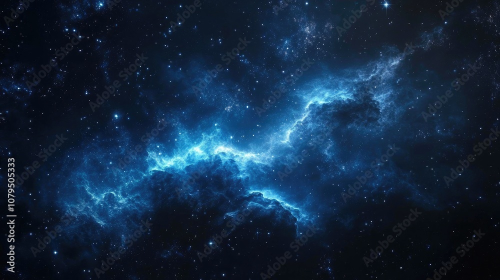 Poster space nebula in 3d cartoon rendering